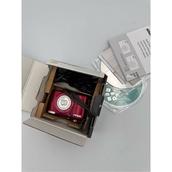 NIKON COOLPIX L26 16.1 MP Red Digital Camera Damaged *Please Read - Picture 1 of 10